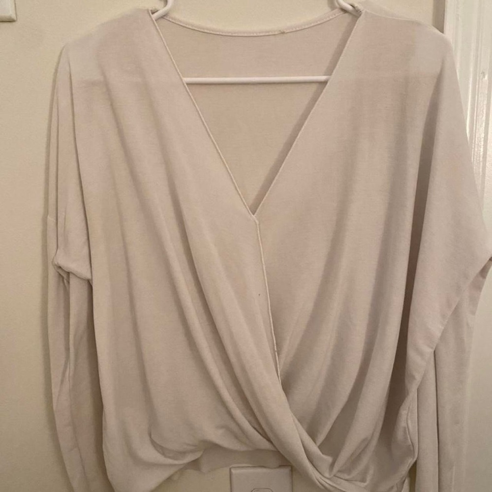 white v-neck cross top
